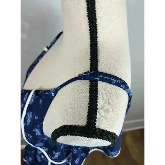 Anthropologie Greylin Wrap Midi Dress Ruffles Sleeveless Tie Blue Women's S - Picture 8 of 12